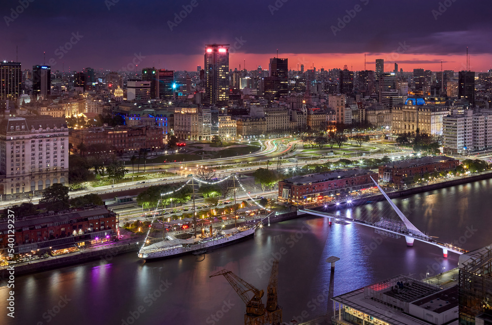 Puerto Madero at twilight. Buenos Aires, Argentina