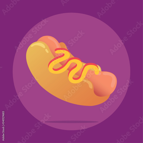 Isolated hot dog with sauces icon Fast food Vector