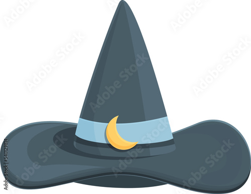 Moon magic hat icon cartoon vector. Wand circus. Top show
