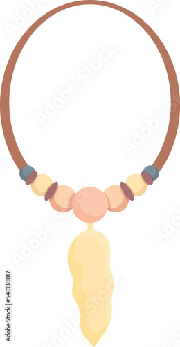 Aborigin necklace icon cartoon vector. Tribal art. Person african