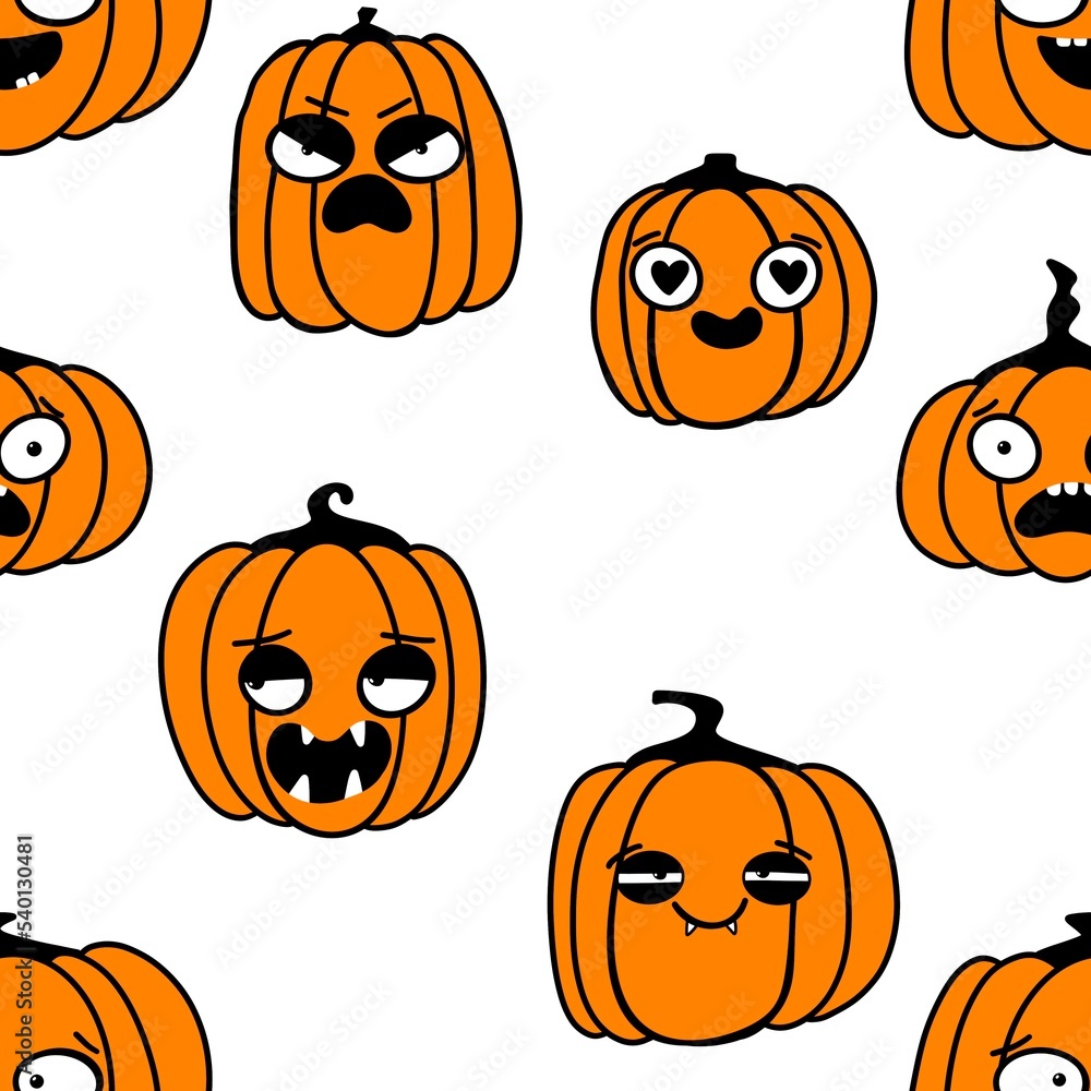 Halloween seamless pumpkins pattern for fabrics and wrapping paper and clothes print Halloween seamless pumpkins pattern for fabrics and wrapping paper and clothes print