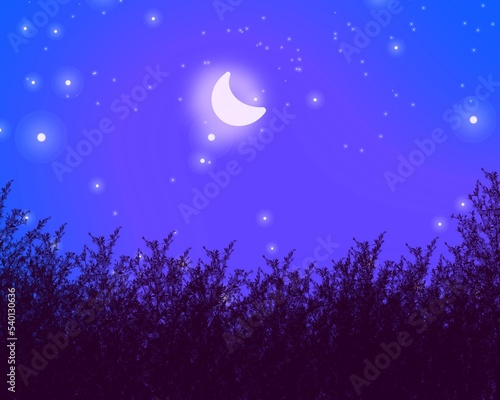 moon light night sky blue motion blur abstract background raster wallpaper