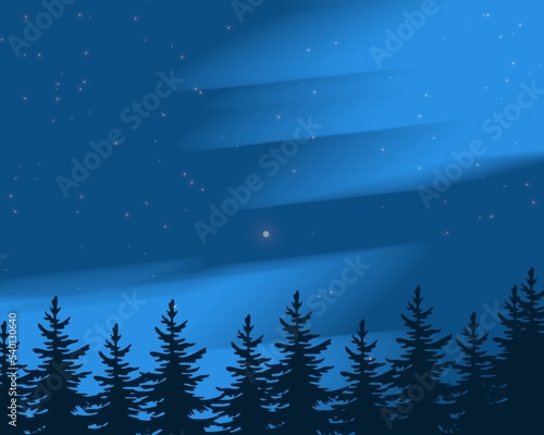 Fototapeta Naklejka Na Ścianę i Meble -  night sky view blue motion blur abstract background raster wallpaper
