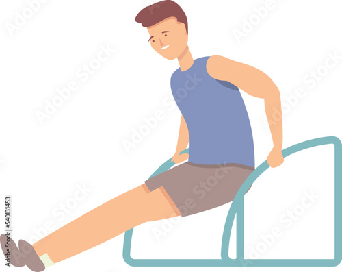 Back push up icon cartoon vector. Street training. Outdoor equipment