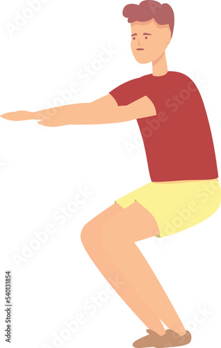 Squatting exercise icon cartoon vector. Street workout. Park equipment