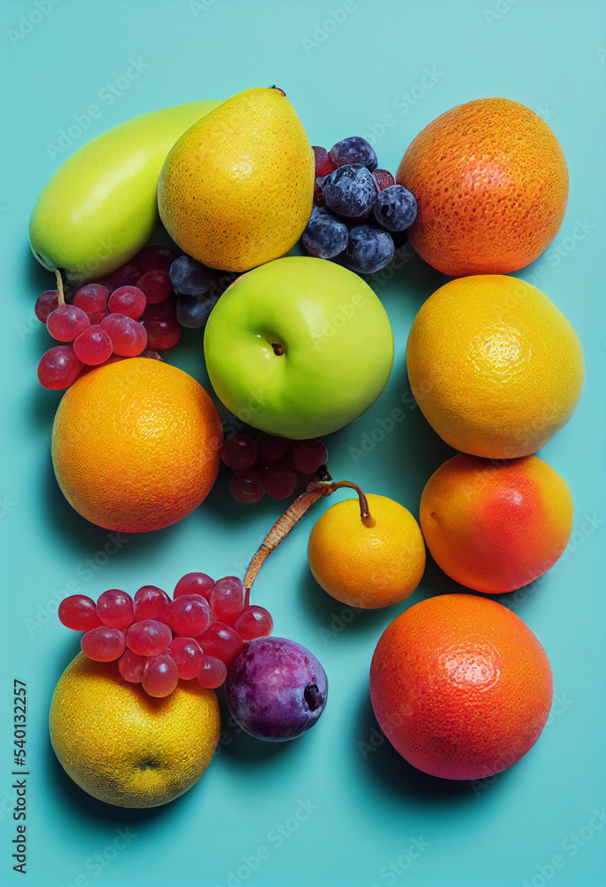 Fruit composition, apples, oranges and other fruits. Image with fruit assortment for creatives and advertisements.
Fruit composition, apples, oranges and other fruits. Image with fruit assortment for creatives and advertisements.