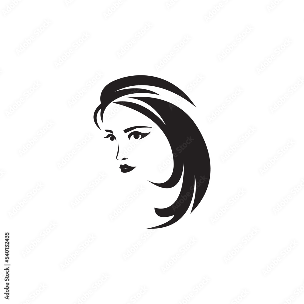 woman face icon logo vector design template woman face icon logo vector design template