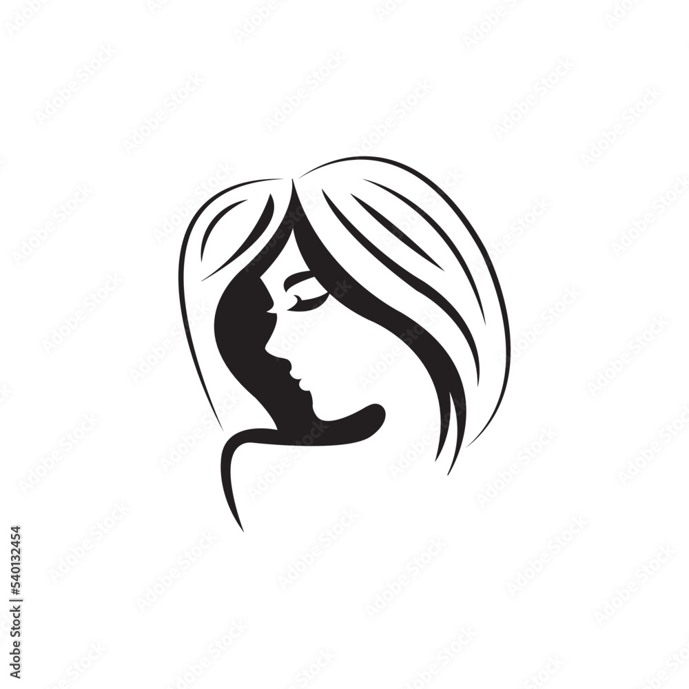 woman face icon logo vector design template woman face icon logo vector design template