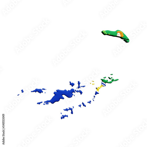 PNG 3D Rendering of British Virgin Islands Flag Map
