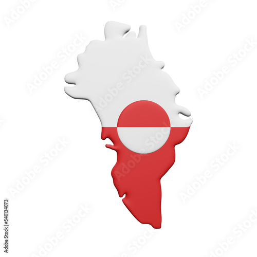 PNG 3D Rendering of Greenland Flag Map