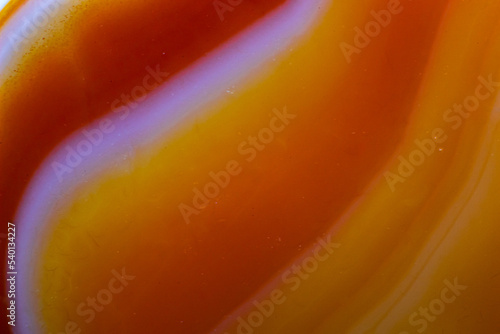 Canvastavla Abstract macro picture of an orange carnelian agate chalcedony tumbled crystal