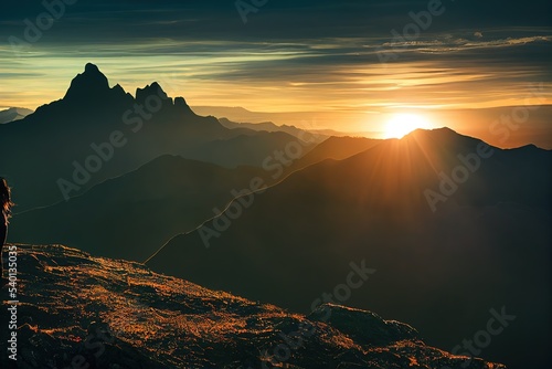 looking at sunrise on a top of a mountain