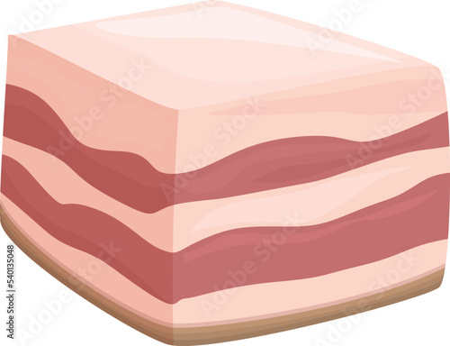 Protein lard icon cartoon vector. Pork meat. Sausage bacon