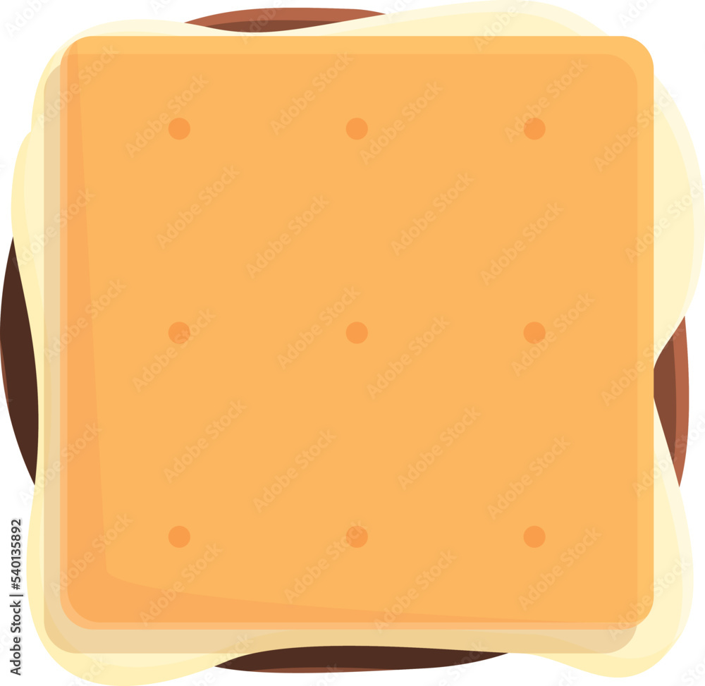 Top view biscuit icon cartoon vector. Sweet fire. Snack camp Top view biscuit icon cartoon vector. Sweet fire. Snack camp
