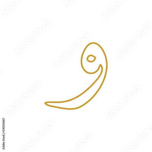 Arabic letter, Arab font design vector illustration.