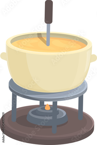 Drop fondue icon cartoon vector. Cooking food. Traditional dinner