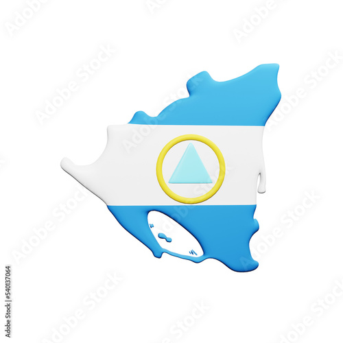 Obraz na płótnie PNG 3D Rendering of Nicaragua Flag Map
w salonie