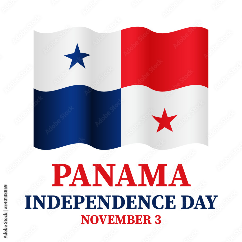 Panama Independence Day typography poster. National holiday celebrated in November. Vector template for banner, greeting card, flyer, etc