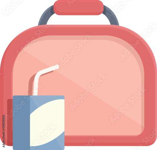 Milk package icon cartoon vector. Snack meal. Container fruit