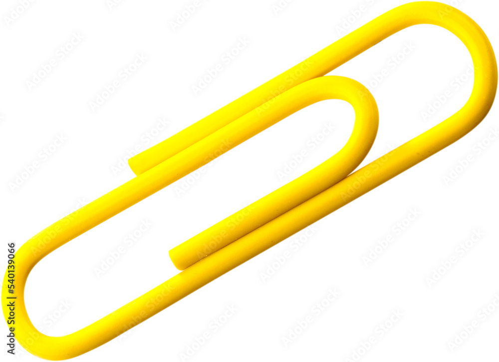 Yellow Paper Clip - Isolated Yellow Paper Clip - Isolated