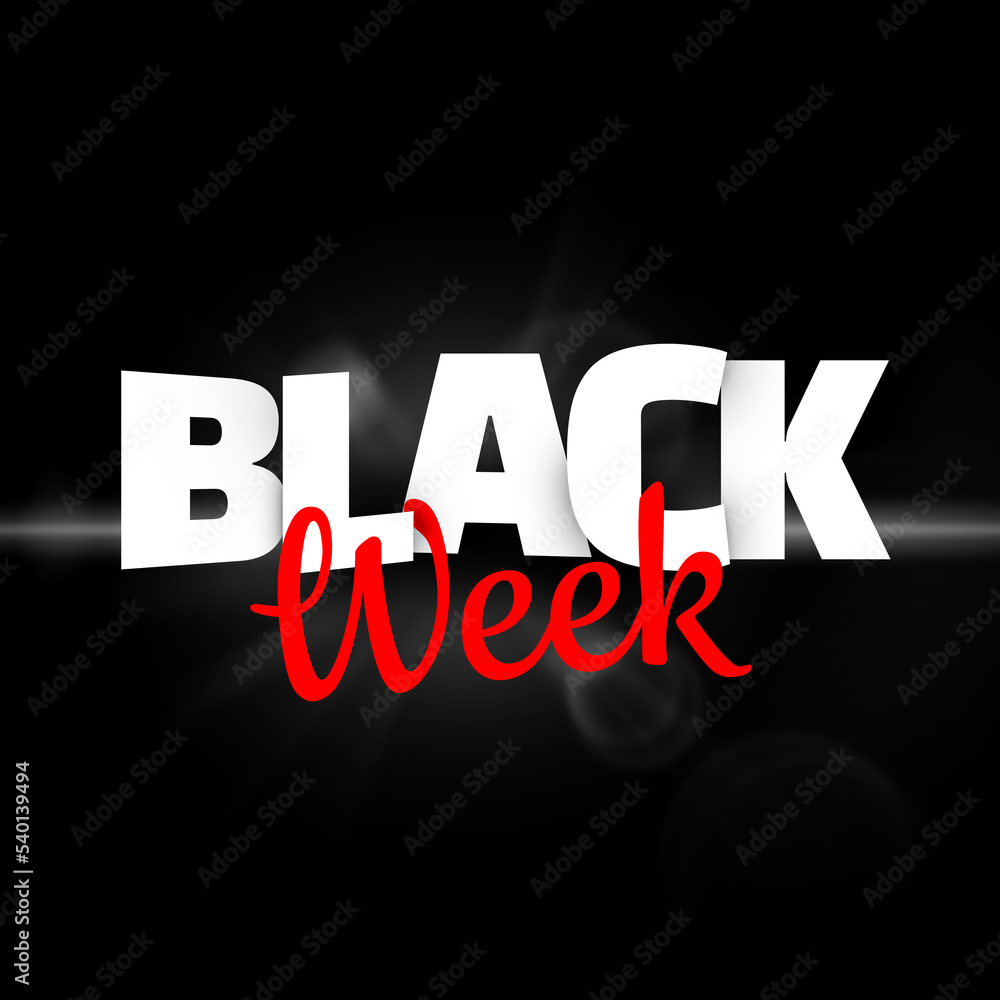 Black Week banner letras letras 3d Stock Illustration | Adobe Stock