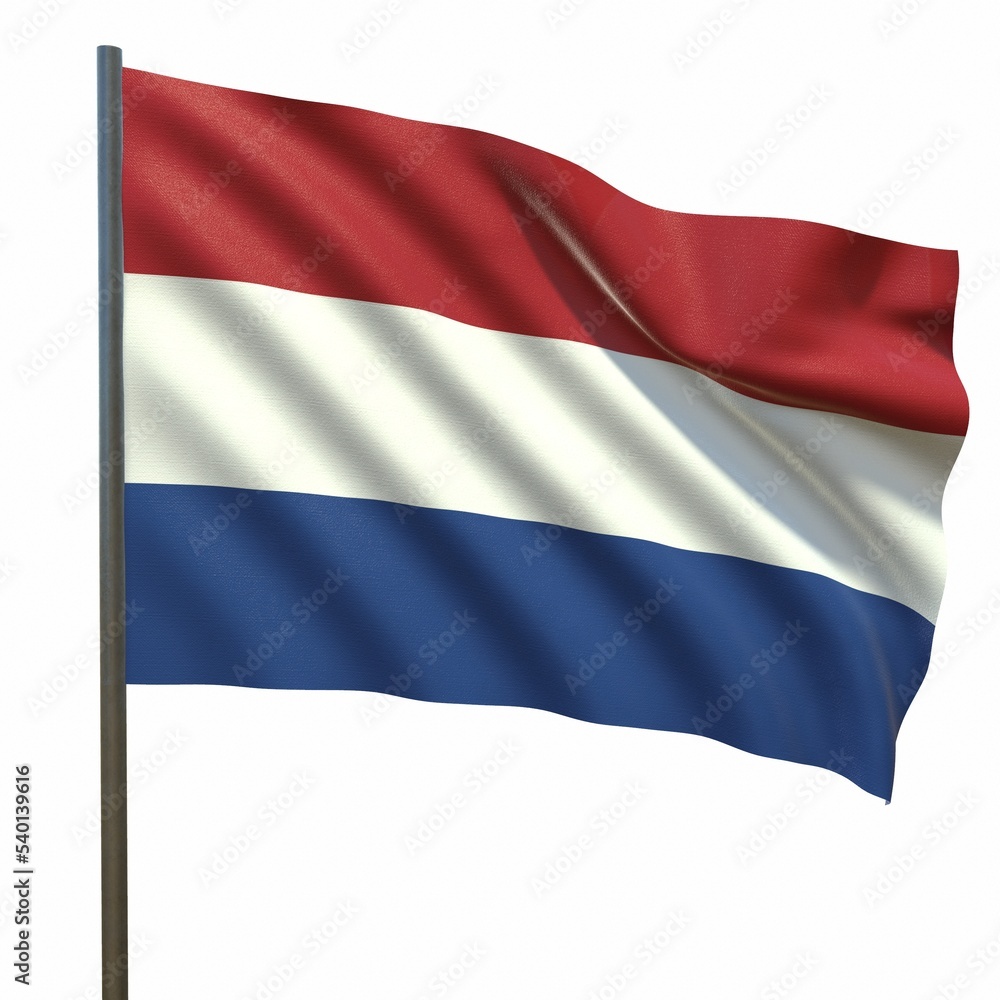 flag of the netherlands on a white background 3d-rendering flag of the netherlands on a white background 3d-rendering