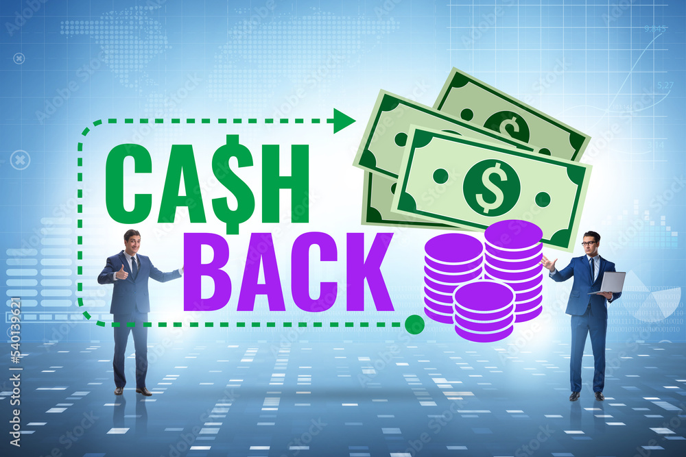 Fototapeta premium Businessman in the cash back concept