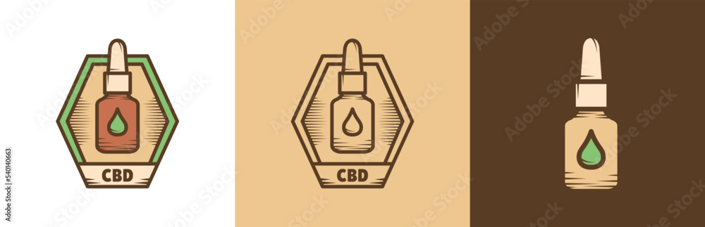 CBD oil emblem logo design set, cannabidiol badge symbol, retro style cannabis patch concept, marihuana hemp editable commercial logotype, alternative medicine branding, isolated on background CBD oil emblem logo design set, cannabidiol badge symbol, retro style cannabis patch concept, marihuana hemp editable commercial logotype, alternative medicine branding, isolated on background