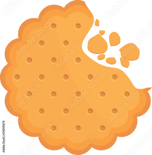 Bite cracker icon cartoon vector. Cookie food. Cake biscuit