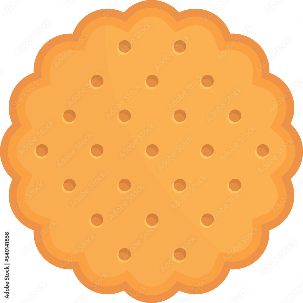 Circle cracker icon cartoon vector. Cookie food. Sweet vanilla