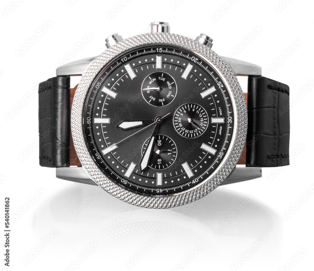 Men's mechanical watch on white background Men's mechanical watch on white background
