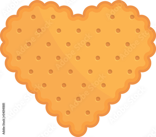 Heart cracker icon cartoon vector. Cookie food. Cake snack