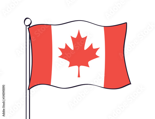 Canada, Canadian flag icon isolated cartoon vector illustration.