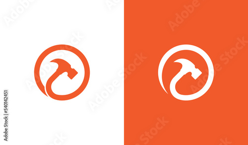 Hammer Logo Concept symbol sign icon Element Design. Repair, Carpentry, Mechanic and Construction Logotype. Vector illustration template