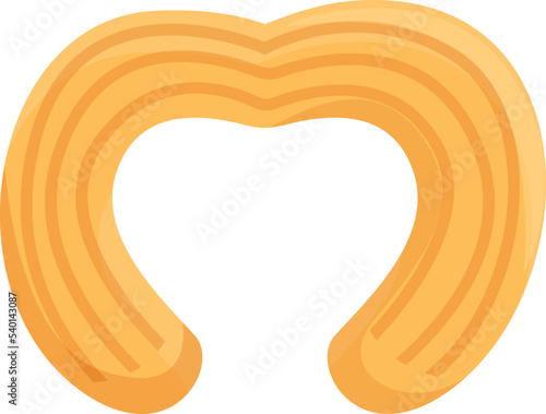 Heart churro icon cartoon vector. Chocolate pastry. Food menu