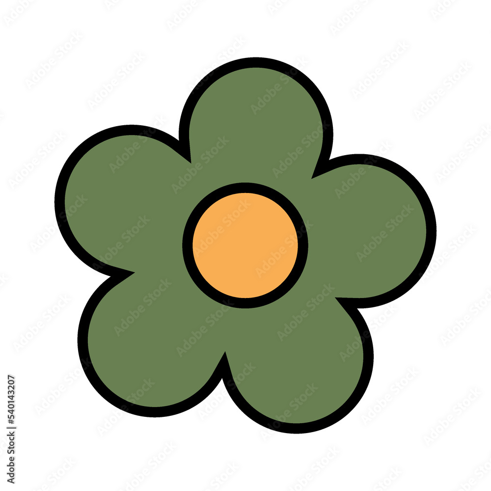 1970 groovy green daisy transparent png. 70s vibes element, flower cartoon sticker on transparent background. Trippy hand drawn vector illustration. 1970 groovy green daisy transparent png. 70s vibes element, flower cartoon sticker on transparent background. Trippy hand drawn vector illustration.