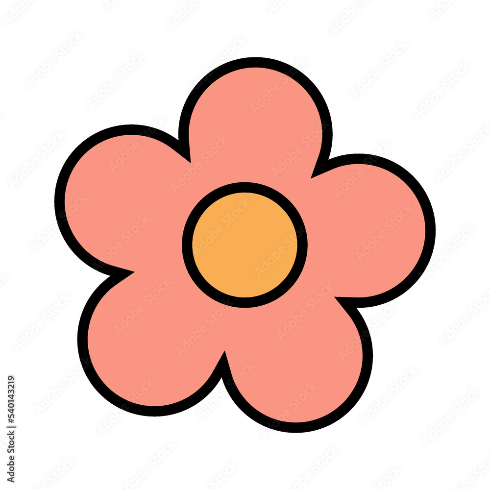 1970 groovy pink daisy transparent png. 70s vibes element, flower cartoon sticker on transparent background. Trippy hand drawn vector illustration. 1970 groovy pink daisy transparent png. 70s vibes element, flower cartoon sticker on transparent background. Trippy hand drawn vector illustration.