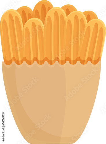 Star churro icon cartoon vector. Spanish food. Mexican food