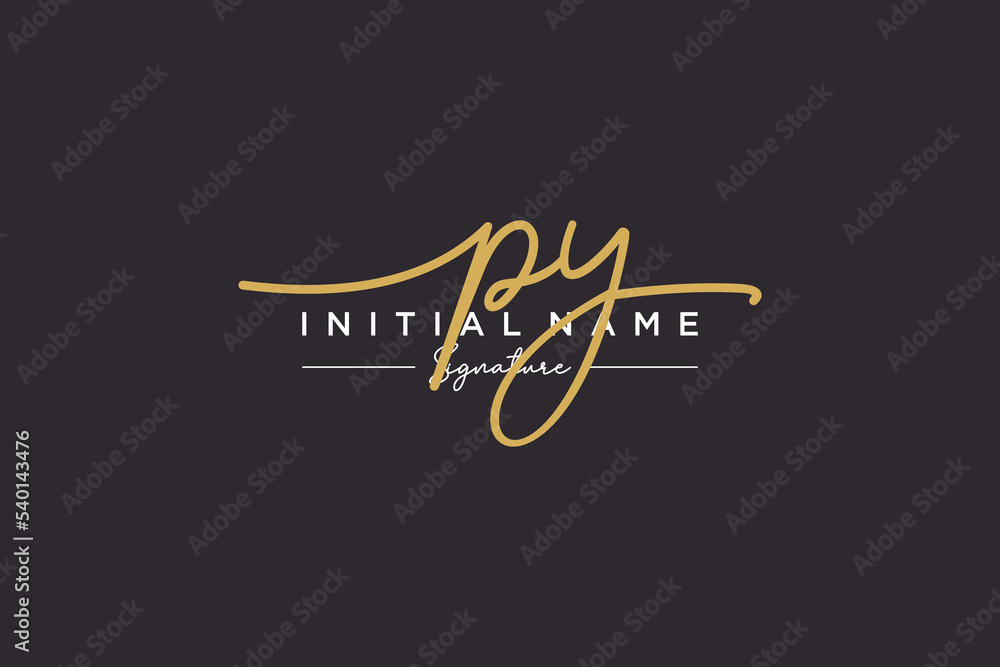 Initial PY signature logo template vector. Hand drawn Calligraphy lettering Vector illustration. Initial PY signature logo template vector. Hand drawn Calligraphy lettering Vector illustration.