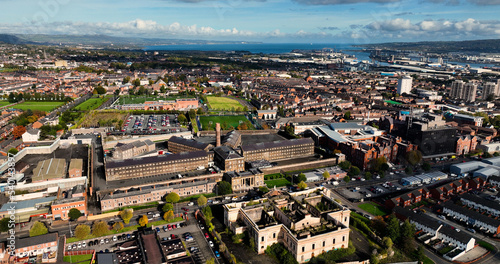 Aerial Photo of Crumlin Road Gaol Jail Visitor Attraction and Conference Centre Belfast City Northern Ireland