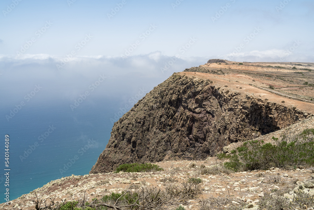 Natural landscape of Lanzarote. View from the observation deck - Mirador de El Risco de Famara.
