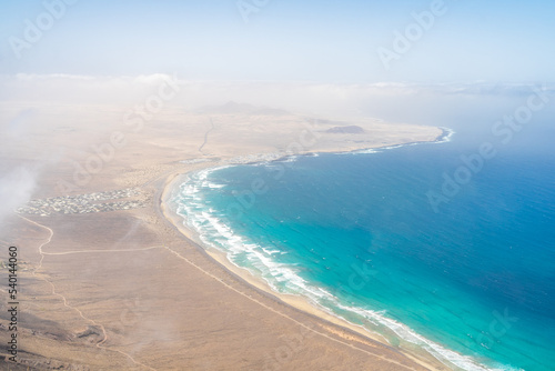 Natural landscape of Lanzarote. View of the ocean and coast from the observation deck - Mirador de El Risco de Famara.