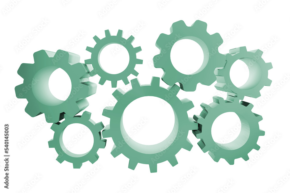 Cogwheels in the machinery and teamwork concept - 3d rendering Cogwheels in the machinery and teamwork concept - 3d rendering