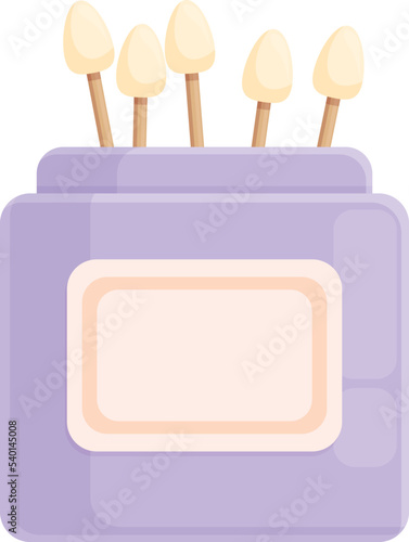 Plastic swab icon cartoon vector. Ear stick. Wood health