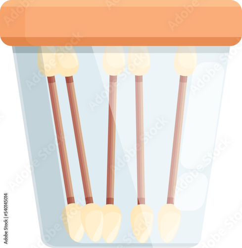 Plastic swab box icon cartoon vector. Cotton stick. Ear care
