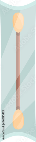 Cotton ear stick icon cartoon vector. Wooden swab. Care pick