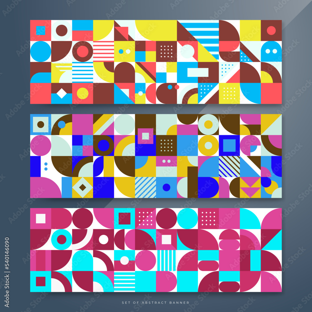 Flat mosaic geometric banner background Flat mosaic geometric banner background
