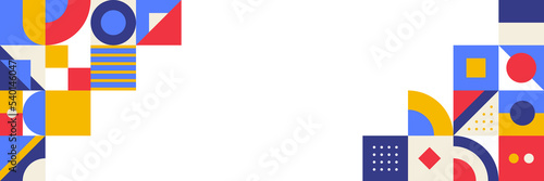 Flat colorful mosaic pattern design banner background
