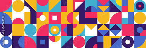 Flat colorful mosaic pattern design banner background