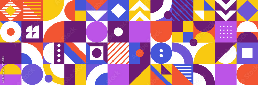 Flat mosaic geometric banner background Flat mosaic geometric banner background